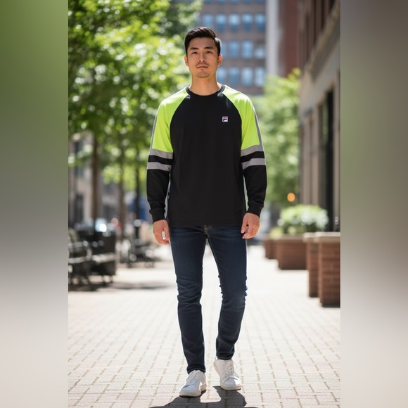 Other - Fila Men’s Colorblock six M Long sleeve 100% cotton